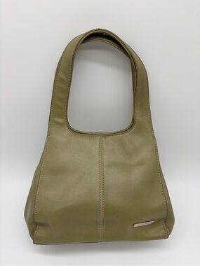 Nine & Co. Olive Green Faux Leather small Shoulder Bag classic hobo silhouette